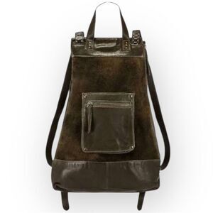Free People x We The Free, Sage Backpack in Bitter Olive, Leather & Suede